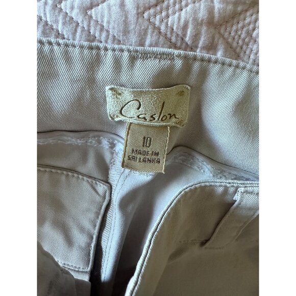 Caslon khaki color cropped flat front pants size 10 - Picture 2 of 6